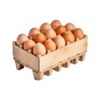 package of eggs in storage from a farm isolated on transparent background. png