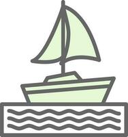 Sailing boat Vector Icon Design