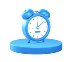 3d Illustration Symbol von Alarm Uhr mit kreisförmig oder runden Podium png