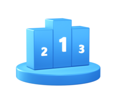 3d illustration icon of Winner ranking with circular or round podium png