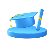 3d illustration icon of Education with circular or round podium png