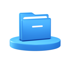 3d illustration icon of Folder with circular or round podium png