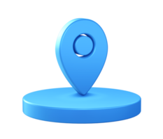 3d illustration icon of Map Pointer with circular or round podium png