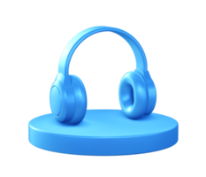3d illustration icon of Headphone with circular or round podium png