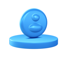 3d illustration icon of Person or people network relation with circular or round podium png