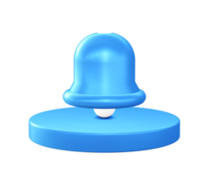 3d illustration icône de cloche notification avec circulaire ou rond podium png