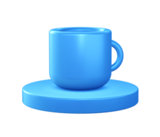 3d illustration icon of Coffee Cup with circular or round podium png