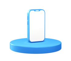 3d illustration icon of Smartphone with circular or round podium png