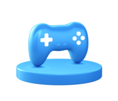 3d ilustración icono de juego controlador con circular o redondo podio png