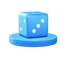 3d illustration icon of Dice game with circular or round podium png