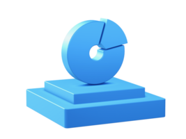 3d Illustration Symbol von Kuchen Diagramm mit Podium zum ui ux Netz Handy, Mobiltelefon Apps Sozial Medien Anzeigen Design png