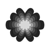 Paper Cut Style black Flowers png