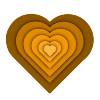 orange papercut heart png