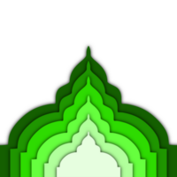 Islamic arch ornament with paper cut style png
