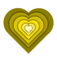 Yellow papercut heart png