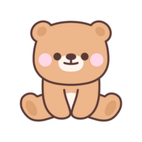 carino orso animale.seduto cartone animato personaggio design. png