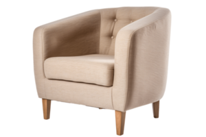 Beige armchair isolated on transparent background png