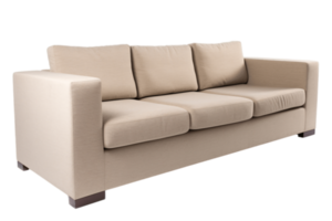 Beige two seater sofa isolated on transparent background png