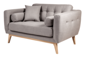 Beige two seater sofa isolated on transparent background png