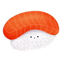 Salmon sushi food cartoon cute png