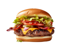 délicieux Burger isolé sur transparent Contexte png