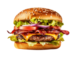 Delicious burger isolated on transparent background png