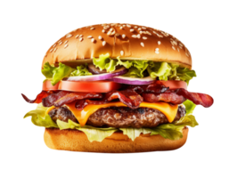 délicieux Burger isolé sur transparent Contexte png