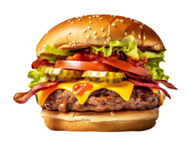 Tasty hamburger isolated on transparent background png