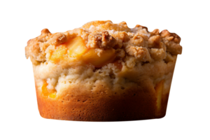 Tasty peach muffin isolated on transparent background png