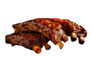 Tasty grilled pork ribs isolated on transparent background png