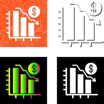 gráfico abajo vector icono