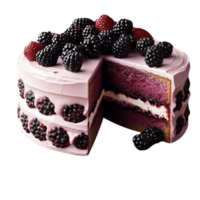 Fresh blueberries cake isolated on transparent background png