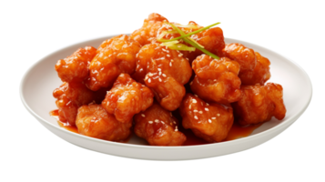 Fresh sweet and sour fried chicken isolated on transparent background png