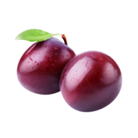 Fresh plum fruit pair isolated on transparent background png