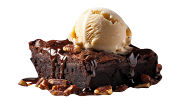 sabroso Brownies hielo crema aislado en transparente antecedentes png