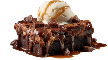 sabroso Brownies hielo crema aislado en transparente antecedentes png