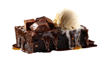 sabroso Brownies hielo crema aislado en transparente antecedentes png