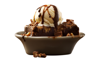 Tasty brownies ice cream isolated on transparent background png