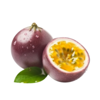 Fresh passion fruit with slice isolated on transparent background png