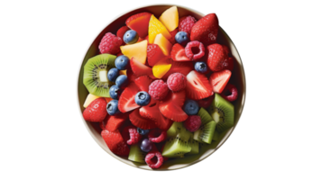 Tasty fruit salad bowl isolated on transparent background png