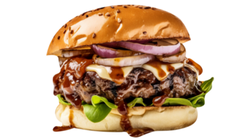 Delicious burger isolated on transparent background png