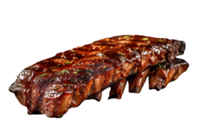 Tasty grilled pork ribs isolated on transparent background png