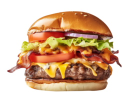 delizioso hamburger isolato su trasparente sfondo png
