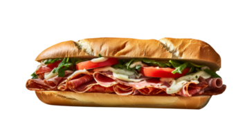 Tasty italian sandwich on transparent background png