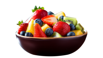 Fresh fruit salad bowl isolated on transparent background png