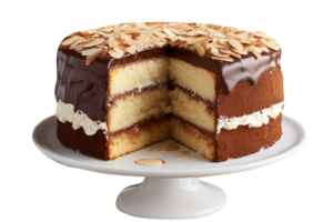 frisch gebacken Mandel Freude Kuchen auf transparent Hintergrund png