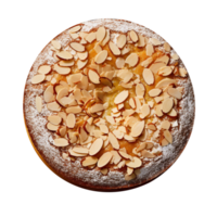 Almond cake isolated on transparent background png