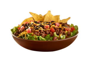 Tasty taco salad isolated on transparent background png