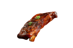 Tasty grilled pork ribs isolated on transparent background png