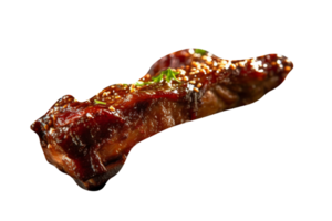 Tasty grilled pork ribs isolated on transparent background png